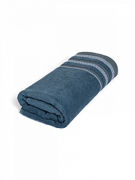 Полотенце махровое LUCKY Бордюр точки 450gsm 70x140 100% хлопок, темно-синий D100404 000000000001227654