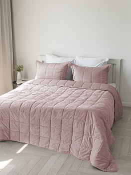 Покрывало 240x260см DE'NASTIA розовый вельвет полиэстер 000000000001228999