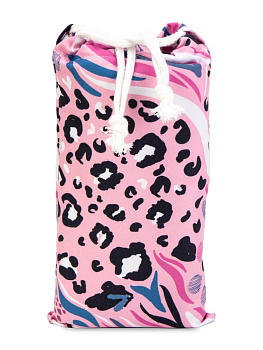 Полотенце пляжное с чехлом 75х150см Розовый гепард микрофибра полиэстер 000000000001227526