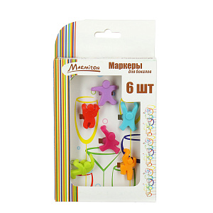 Маркеры для бокалов Marmiton, 2.5х2.5х1 см, 6 шт. 000000000001125483