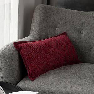 Подушка декоративная 30х60см DE'NASTIA на молнии бургунди шенилл меланж полиэстер 000000000001226968