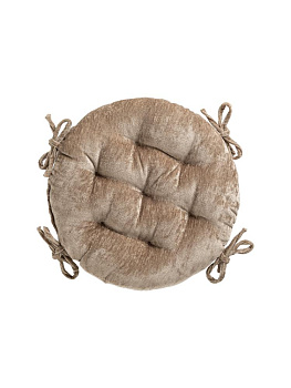 Подушка на стул 40см DE'NASTIA бежевый велюр меланж полиэстер 000000000001226730