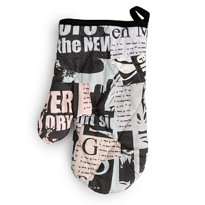 Набор кухонный (рукавица 18х26см + прихватка 17х17см) LUCKY Газета цветная хлопок 100% 000000000001218573