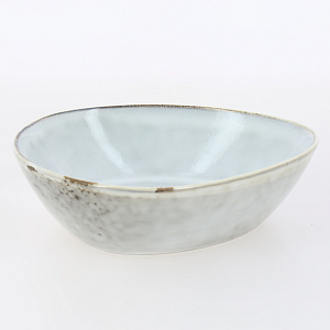 Салатник овальный 19х17х5,5см серый глазурованная керамика 000000000001213874