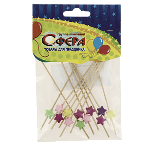 Шпажки для канапе 12шт СФЕРА Леп-ки бамбук 000000000001166937