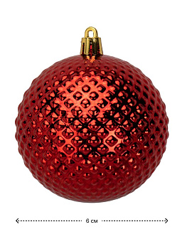 Декоративное украшение Набор шаров 3шт 6см красный пластик 000000000001224139