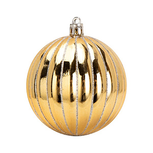 Декоративное украшение Набор шаров 4шт 8см Рельеф серия Золотая пластик 000000000001224104