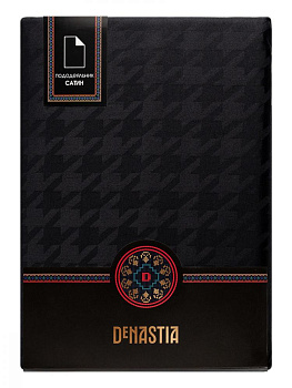 Пододеяльник 175x210см DE'NASTIA гусиная лапка черный жаккард сатин хлопок 100% 000000000001217232