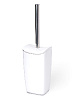 Щётка для унитаза DE'NASTIA четырёхгранная зауженная белый пластик