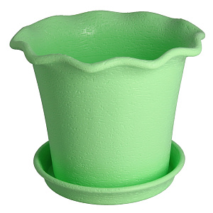 ГОРШОК Д/ЦВЕТОВ С ПОДДОНОМ   LE  FLEURE D=16 2 Л. 403-1 ЗЕЛЕНЫЙ 000000000001017819