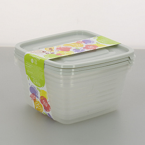 "Контейнер для продуктов (СВЧ) ""Унико"" квадратный 0,9л набор 3шт. С213
" 000000000001106102