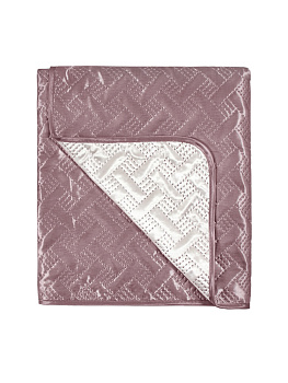 Покрывало 240x260см DE'NASTIA Палермо двустороннее геометрия атлас/атлас розовое/молочное 100% полиэстер 000000000001190052