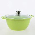 Кастрюля 2л KUKMARA Trendy style стеклянная крышка антипригарное покрытие Lime литой алюминий 000000000001209099