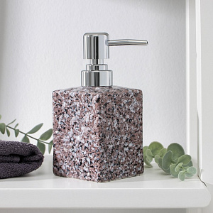 Дозатор для жидкого мыла ДОЛЯНА Гранит коричневый керамика 000000000001211477