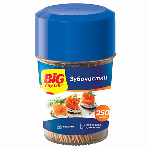 Зубочистки 250шт BIG CITY дерево 000000000001219305