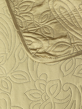Покрывало 190х220см DE'NASTIA Палермо двустороннее атласное/матовое оливковое 100% полиэстер 000000000001206923
