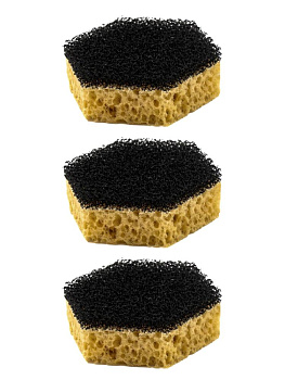 Губка для мытья посуды в вакуумной упаковке 8,5см 3 шт шестиугольные натуральный_ST 000000000001228724