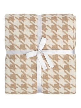 Покрывало 200x230см LUCKY Гусиные лапки бежевый/молочный 50%хлопок/35%акрил/15%полиэстер 000000000001218830