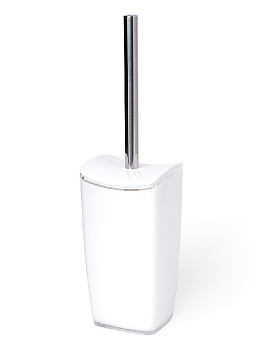 Щётка для унитаза DE'NASTIA четырёхгранная зауженная белый пластик 000000000001200443