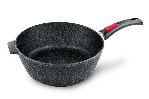 Сотейник 26см НЕВА МЕТАЛЛ ПОСУДА Гранит высокий индукция съемная ручка алюминий 000000000001212689