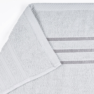 Полотенце махровое 50х90см СОФТИ бордюр 3 полоски серый хлопок 100% 000000000001212207