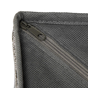 Набор органайзеров для хранения нижнего белья/носков 2шт 33х33х10см  ручка из ткани 16 ячеек + 5 ячеек разделителями меандр серый флизелин/картон 000000000001221541