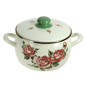 Кастрюля 3л Роза металлическая крышка 2370 000000000001067049