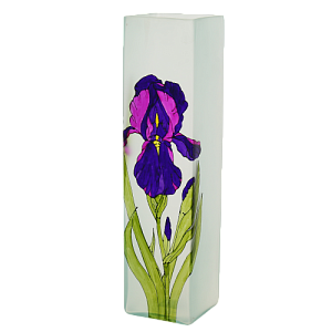 Ваза стеклянная с ручным витражным рисунокм, Форма вазы квадрат высотой 40 см.  6360/400/vtr044 000000000001191023