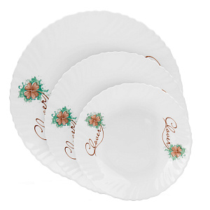 Набор столовой посуды 18 предметов FARFORELLE Клевер стеклокерамика 000000000001211317