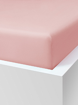 Проcтыня натяжная DE'NASTIA БЯЗЬ 180x200+25см 100%Хлопок розовый C010744 000000000001192970