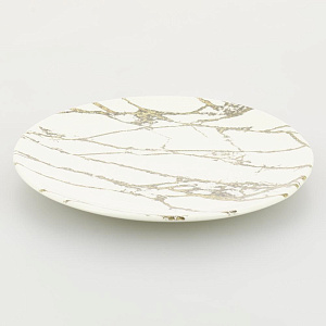 Тарелка десертная 19,5см LUCKY Мрамор с золотом керамика 000000000001208755