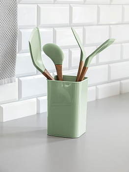 Органайзер для кухонных принадлежностей 11х16,5см DE'NASTIA квадрат мятный пластик 000000000001219644