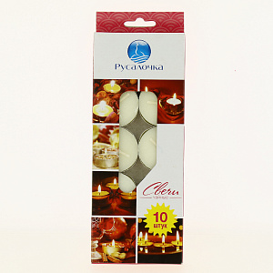 Свечи чайные 10шт РУСАЛОЧКА парафин 000000000001189296