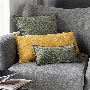 Наволочка декоративная 45х45см DE'NASTIA на молнии зеленый шенилл меланж полиэстер 000000000001226964