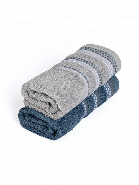 Набор махровых полотенец LUCKY 450gsm 40x60 (2шт) 100% Хлопок фиолетовый/белый D100401 000000000001227641