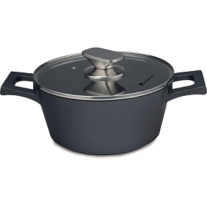 Кастрюля 2,4л POLARIS Bellagio-20C литой алюминий + силиконовая прихватка черный 014567 000000000001203081