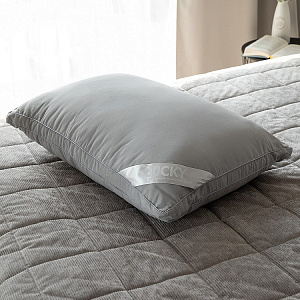 Подушка 48x70см LUCKY широкий край серый искусственный Лебяжий пух полиэстер 000000000001218988