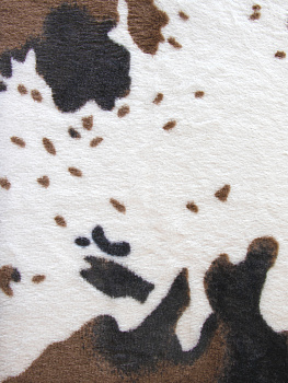 Плед меховой DE'NASTIA Коровка 150х200см 100%Полиэстер белый/коричневый T040126 000000000001193005