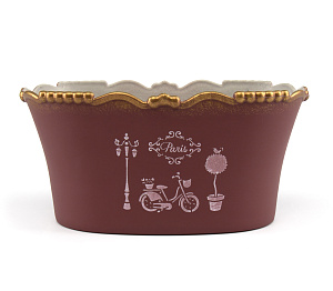 Кашпо 23х13,5х11см Vintage рефленое микс пластик 000000000001216371