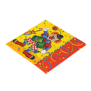 Бумажные салфетки 3-х слойные Клоун Pap Star, 33?33 см, 20 шт. 000000000001142464