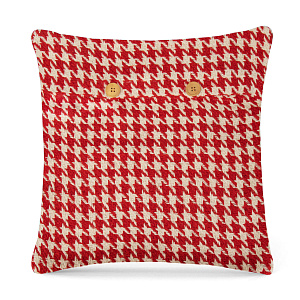 Наволочка декоративная 40х40см LUCKY PEID-DE-POULE SGE-3229 красно-молочный хлопок 80%/полиэстер 20% 000000000001219677