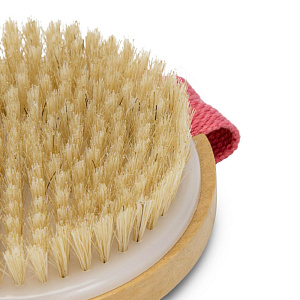 Щетка для тела массажная 10,8х10,8х3,5см круглая дерево/щетина кабана 000000000001224281