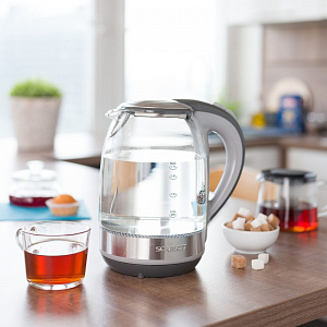 Чайник "Scarlett" стекло, мощность 2200Вт, объем 1.7л, дисковый нагр. элементSC-EK27G64 000000000001192829