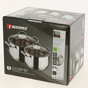 Н-р кастрюль 4 пр (1,7л, 2,6л) Gourmet 9513L-MM-BG 000000000001186801