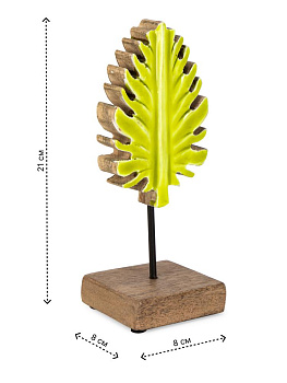 Декоративная фигурка DE'NASTIA 8х8х21см лист Пальмы зеленый эмаль/дерево манго 000000000001229660