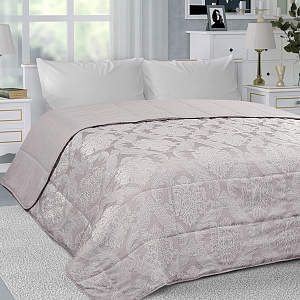 Покрывало 200x240см DE'NASTIA кружево Ампир 3слоя серое жаккард 100% полиэстер 000000000001212618