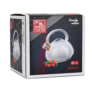 Чайник со свистком 2,8л SWEET HOME белый нержавеющая сталь 000000000001222545