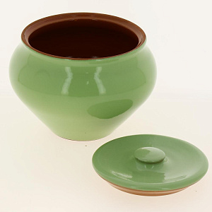 Горшочек под жаркое 900мл ПОСУДА ЦЕНТР с крышкой салатовый керамика 4274 000000000001182207