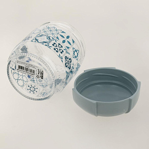 Банка 425мл RENGA Узор с пластиковой крышкой стекло 000000000001203277