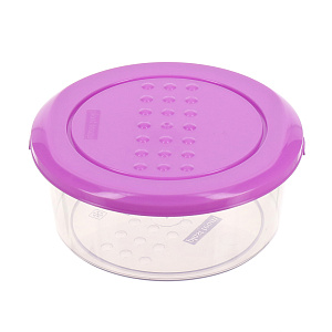 Круглая емкость для хранения продуктов Pattern Plast-team, фуксия, 0.5л 000000000001135584